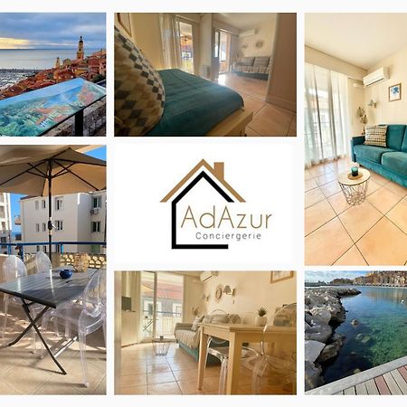 Les Rivages 2P Terrasse Parking Apartment Menton Exterior foto